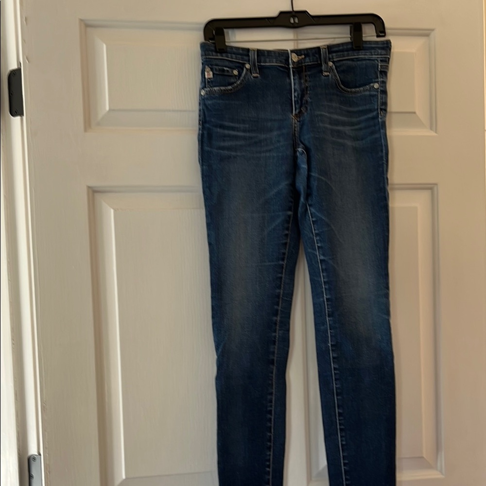 AG Skinny Jeans with Faded Appearance and Five-Pocket Styling